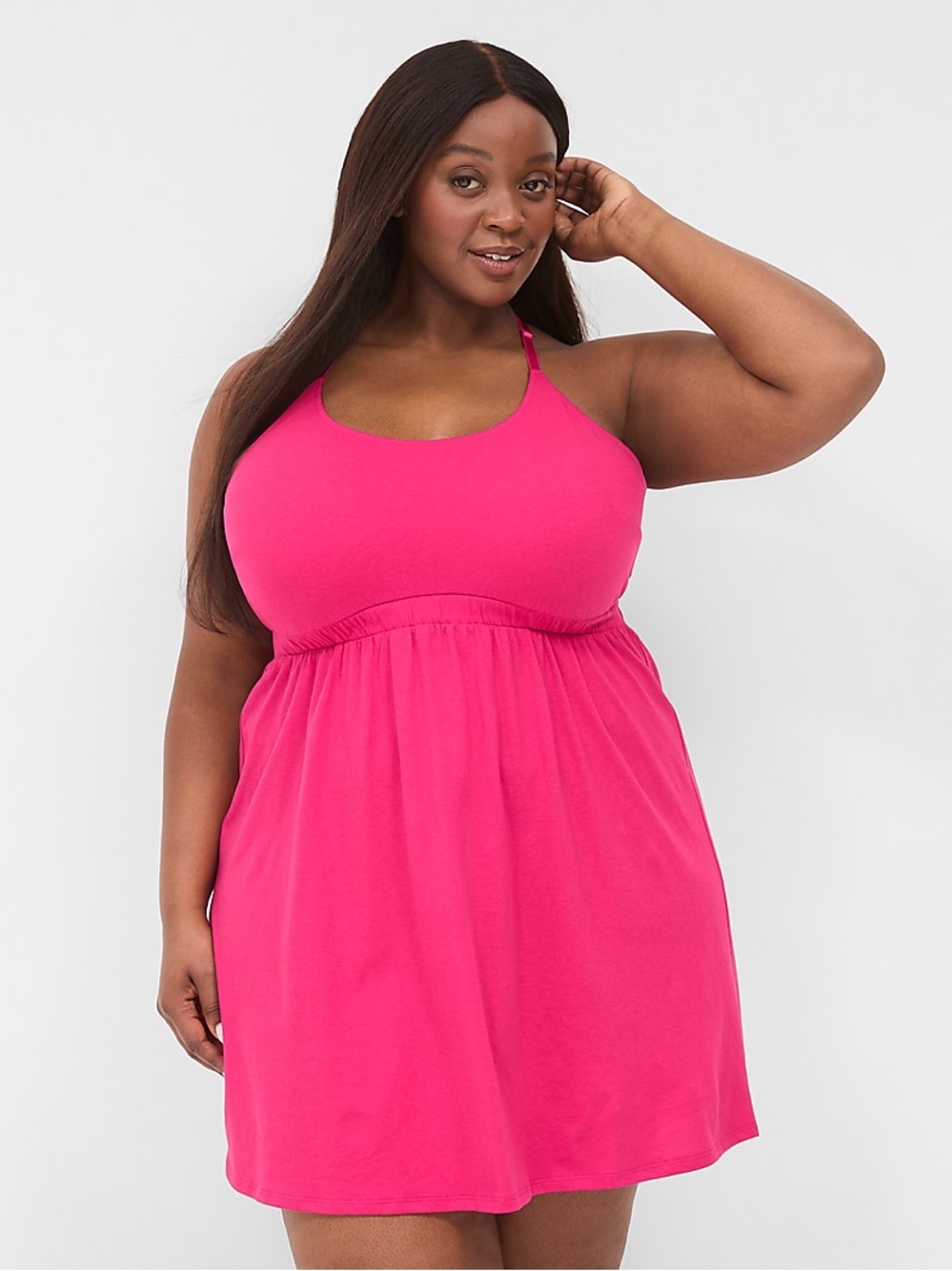 Cacique Lane Bryant Pink Chemise Size 18/20 Sleepwear Y2K Breezy Coquette